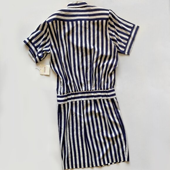 Vintage Retro 1980s DATIANI Navy & White Vertical Stripe Dress Size 12 *NWT - Picture 11 of 14